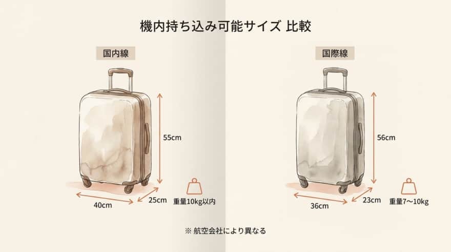 機内持ち込み可能サイズ比較