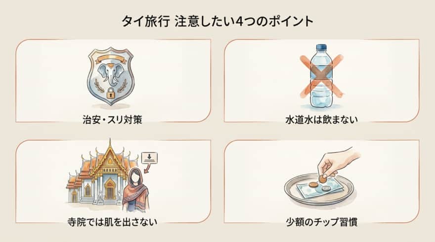 タイ旅行注意したい4つのポイント