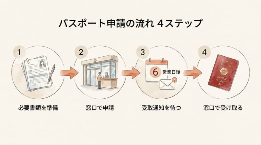 パスポート申請の流れ4ステップ